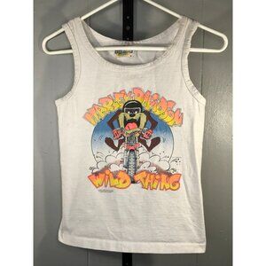 Vintage Harley-Davidson Taz Looney Tunes Tank Top Womens SM Motorcycle USA 90s